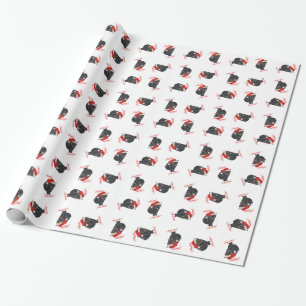 Papier Cadeau Noël Chat Noir Fêtes