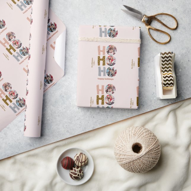 Papier Cadeau Noël coloré Retro Multi Photo (Artisanat)