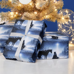Papier Cadeau Noël Country Western Cowboy