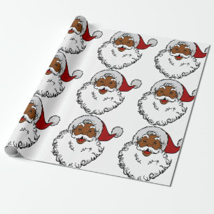 Papier Cadeau noël d'afrique noire santa claus