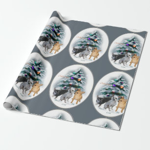 Papier Cadeau Noël d'amants de chiwawa