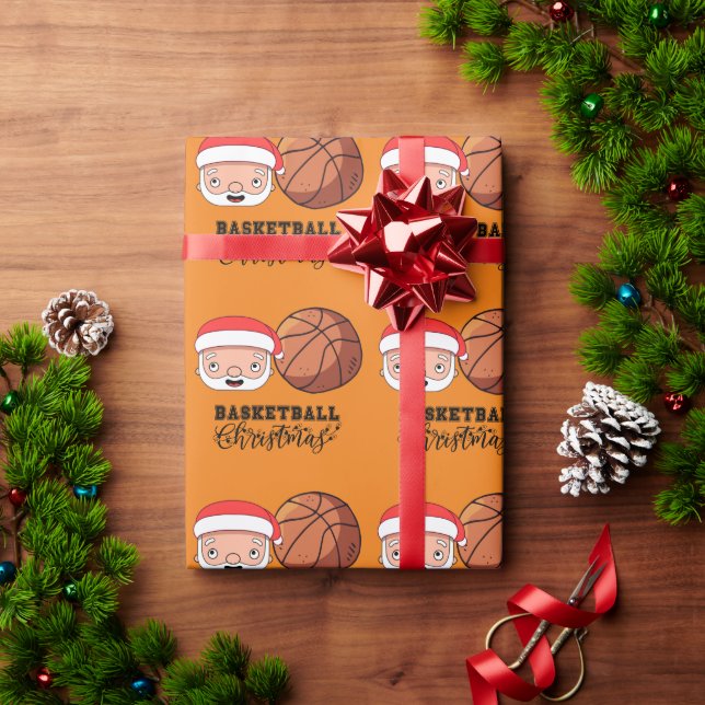 Papier Cadeau Noël de basket du Père Noël pour le joueur (Cadeau de vacances)