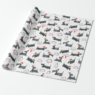 Papier Cadeau Noël de chien de Terrier d'écossais de vacances de