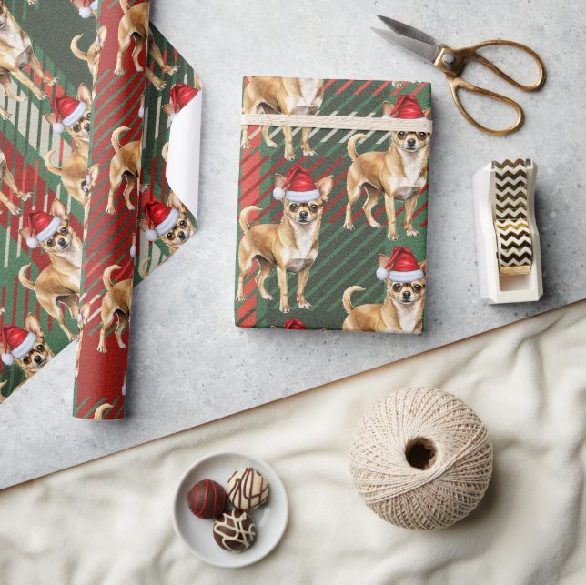 Papier Cadeau Noël de Chien Père Noël de Chien de Chihuahua (Artisanat)