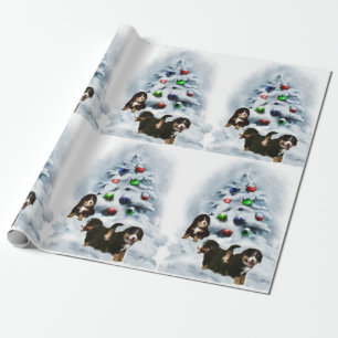 Papier Cadeau Noël de chiots de chien de montagne de Bernese