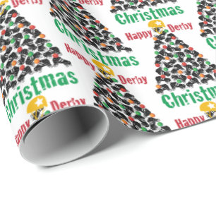 Papier Cadeau Noël de Derby de rouleau, patinage de rouleau