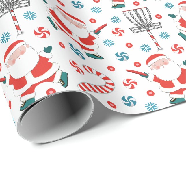 Papier Cadeau Noël de Disc Golf  (Coin rond)