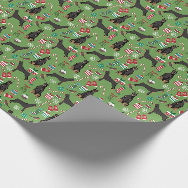 Papier Cadeau Noël de Doberman Dog (Coin)