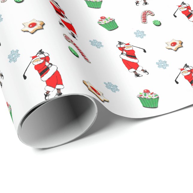 Papier Cadeau Noël de golf (Coin rond)