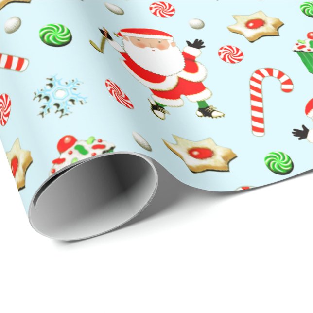 Papier Cadeau Noël de golf (Coin rond)