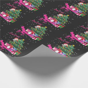 Papier Cadeau Noël de gymnaste : Père Noël Me Apportez Gymnastiq