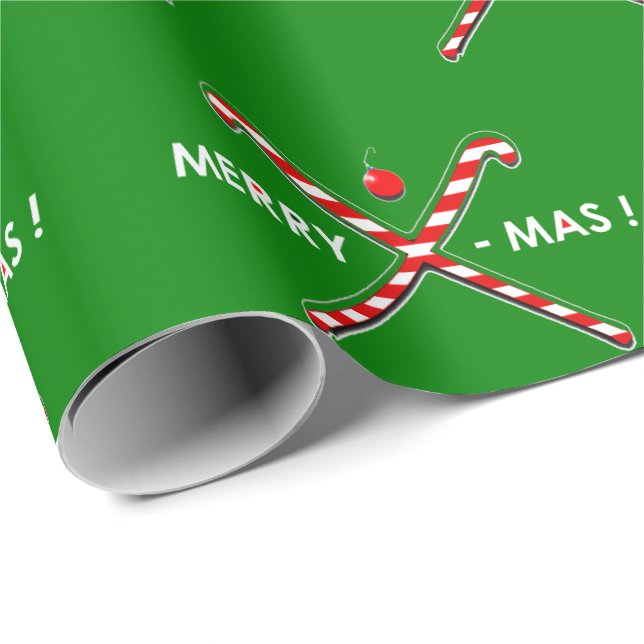 Papier Cadeau Noël de hockey sur gazon (Coin rond)