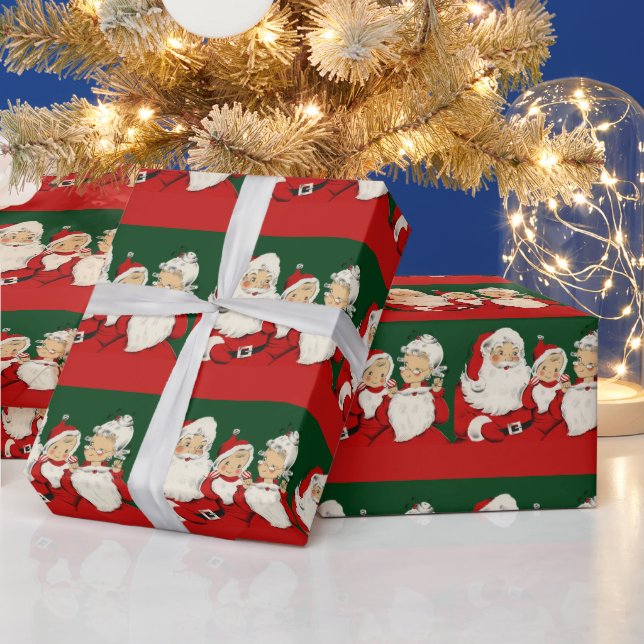 Papier Cadeau Noël de la famille père Noël (Vacances)