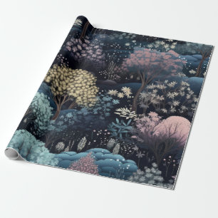 Papier Cadeau Noël de la Forêt d'hiver enchantée