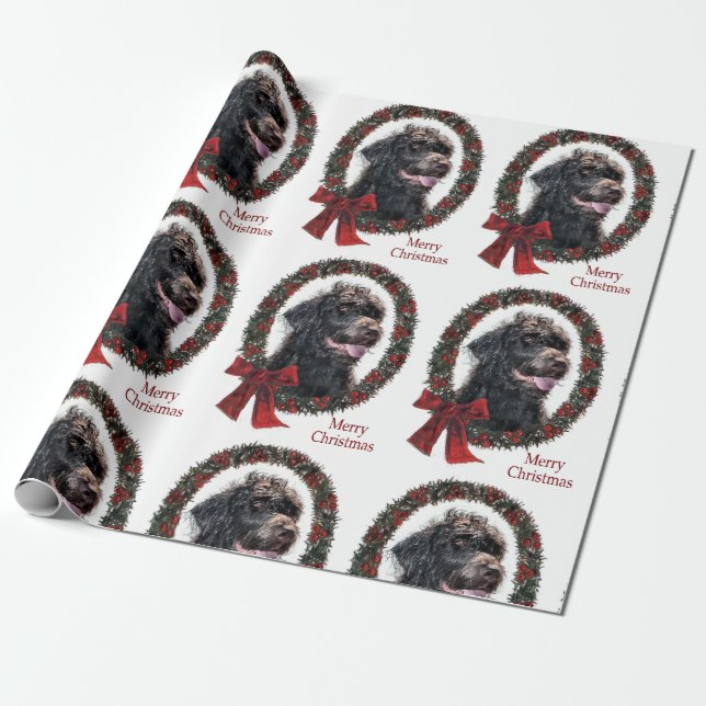 Papier Cadeau Noël de Labradoodle (Déroulé)
