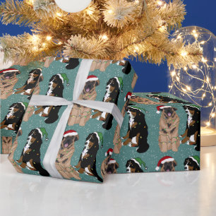 Papier Cadeau Noël de Leonberger et Bernese Mountain Dog