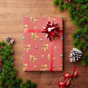 Papier Cadeau Noël de l'homme en pain d'épices mignon