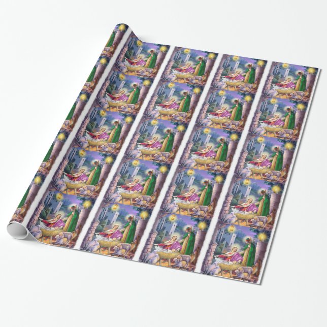 Papier Cadeau Noël de nativité (Déroulé)