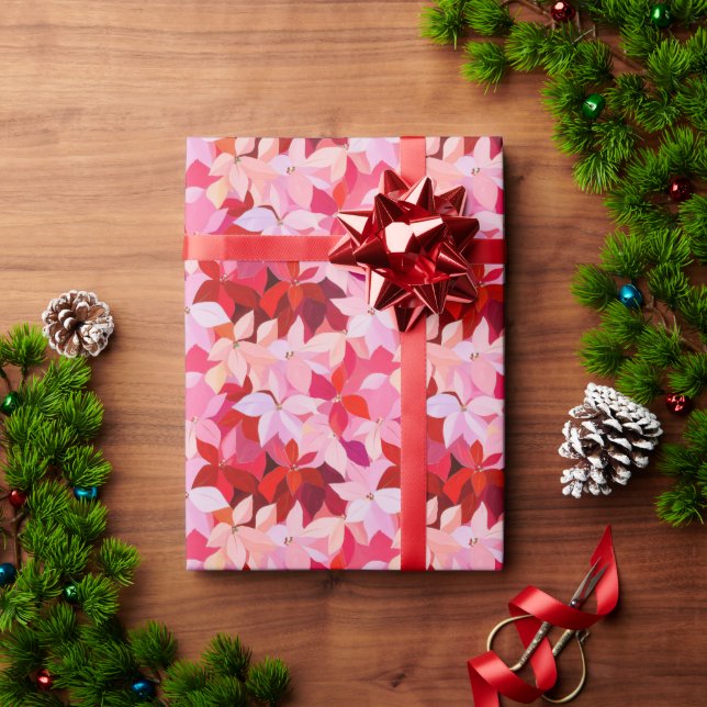 Papier Cadeau Noël de Noël rose chaud (Cadeau de vacances)