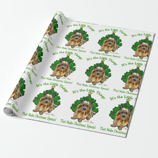 Papier Cadeau Noël de Norwich Terrier (Déroulé)