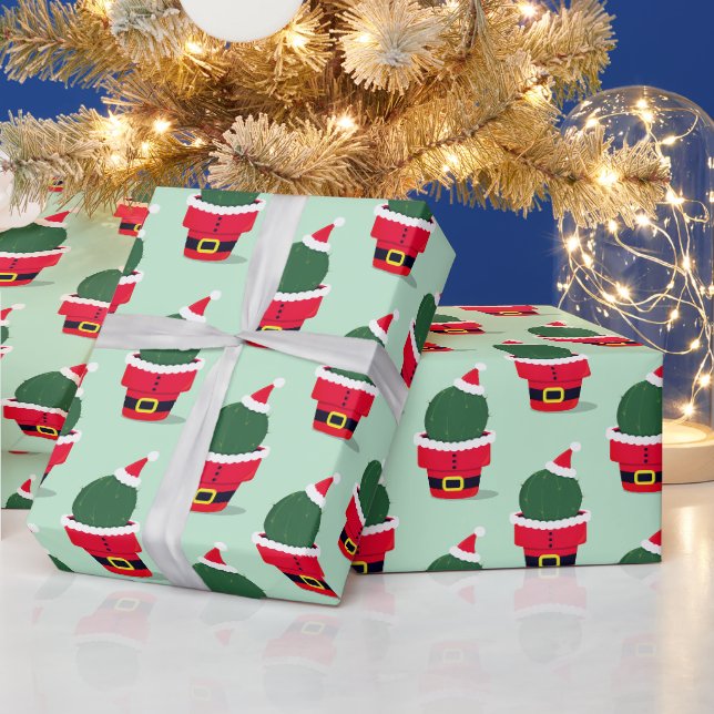 Papier Cadeau Noël de père Noël Cactus (Vacances)