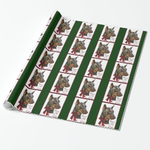 Papier Cadeau Noël de Pinscher de dobermann