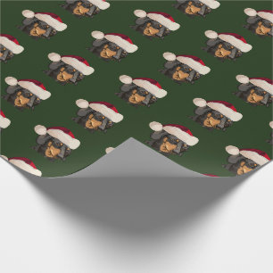 Papier Cadeau Noël de teckel de Père Noël