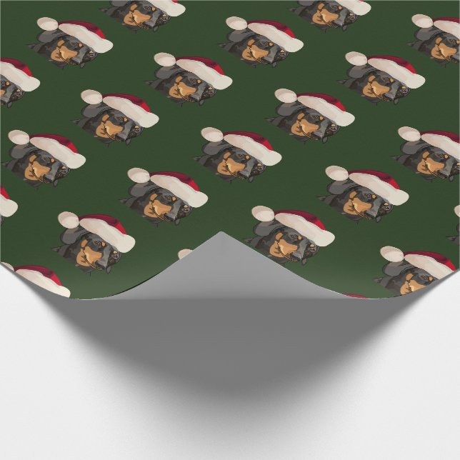 Papier Cadeau Noël de teckel de Père Noël (Coin)