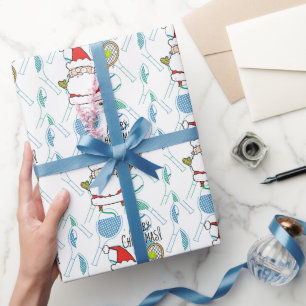 Papier Cadeau Noël de tennis avec Santa CLAUS