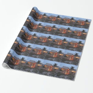 Papier Cadeau Noël de thème de plage