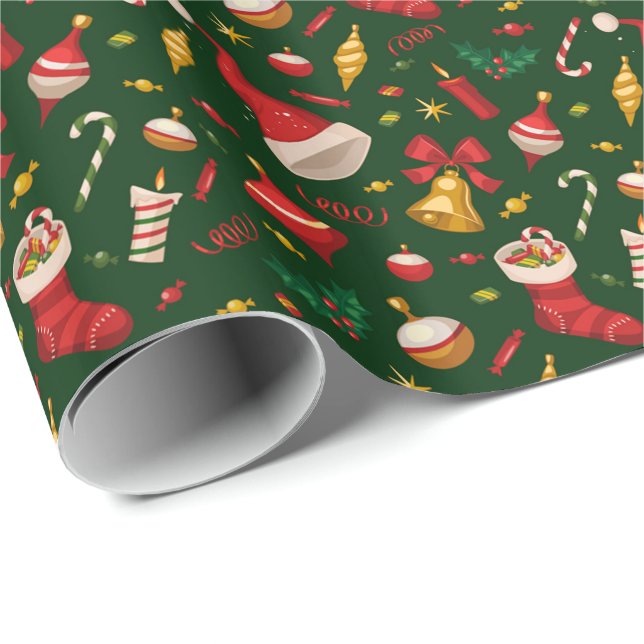 Papier Cadeau Noël de toutes les choses (Coin rond)