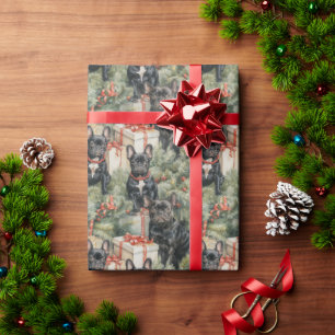 Papier Cadeau Noël des Bulldog français