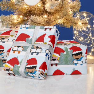 Papier Cadeau Noël des caroleurs de vacances
