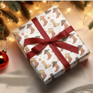 Papier Cadeau Noël des Casquettes et des bottes de cowboy de l'O