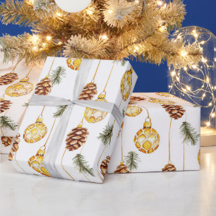 Papier Cadeau Noël des cônes de pin de miel