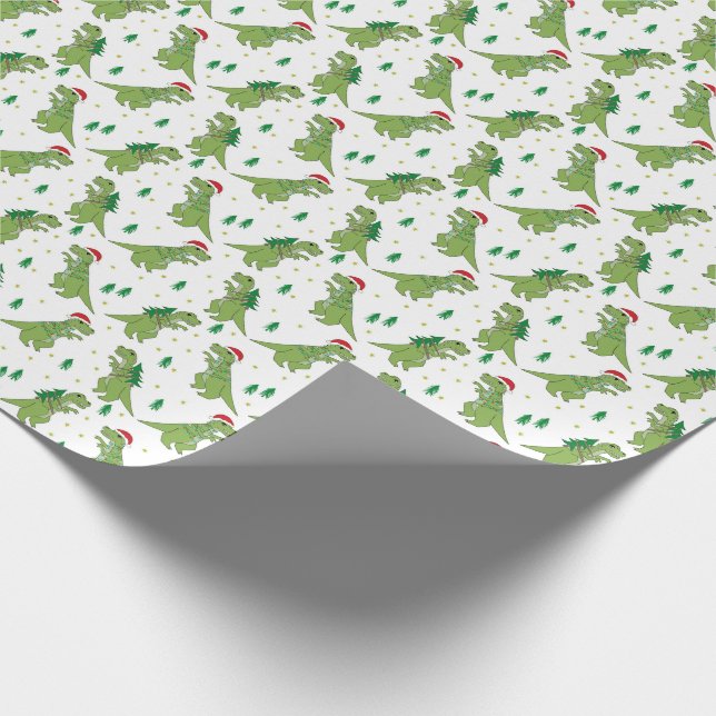 Papier Cadeau Noël des dinosaures du Rex Tree (Coin)
