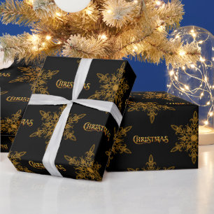 Papier Cadeau Noël des Flèches noires et d'or