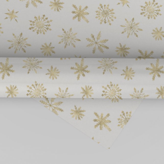 Papier Cadeau Noël des flocs à neige en or (Créateur téléchargé)