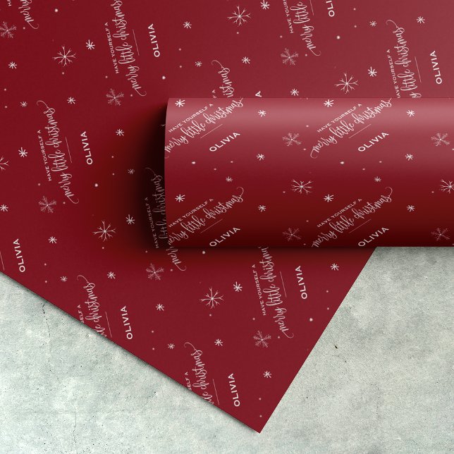 Papier Cadeau Noël des flocs à neige rouges (Créateur téléchargé)