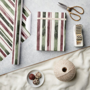 Papier Cadeau Noël des Grandes Burgunes Vertes