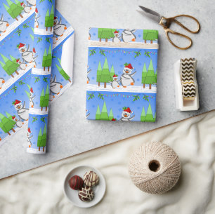 Papier Cadeau Noël des manchots