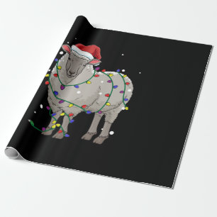Papier Cadeau Noël des moutons amusants   Cadeau du Père Noël