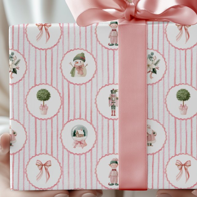 Papier Cadeau Noël des papillons papillon papillon rose (Créateur téléchargé)