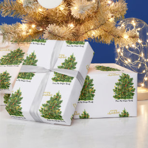 Papier Cadeau Noël des pins vintages