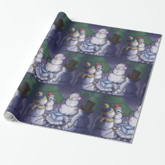 Papier Cadeau Noël des Snowmen de camping