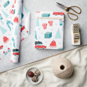 Papier Cadeau Noël d'hiver   Vacances