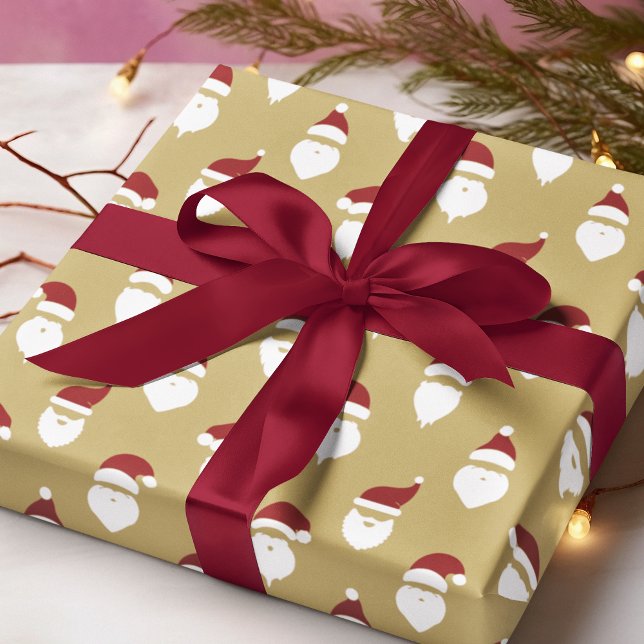 Papier Cadeau Noël d'or Silhouette Père Noël moderne (Créateur téléchargé)