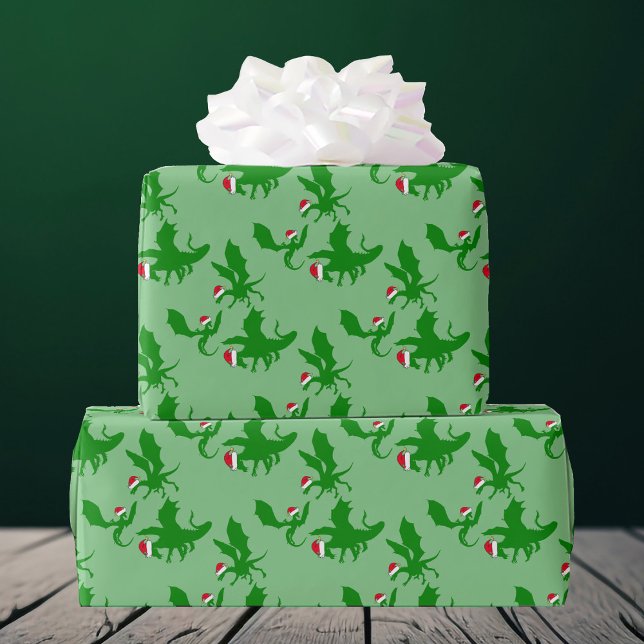 Papier Cadeau Noël Dragon Père Noël (Créateur téléchargé)