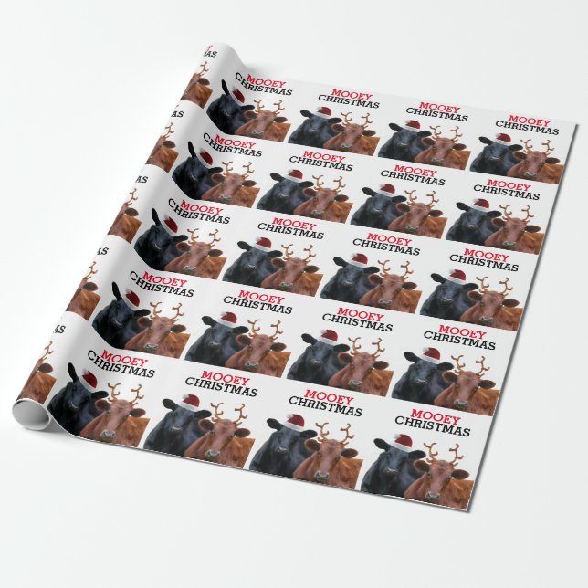 Papier Cadeau Noël drôle de Mooey de vaches (Déroulé)