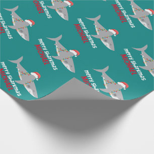 Papier Cadeau Noël drôle de requin   Nom